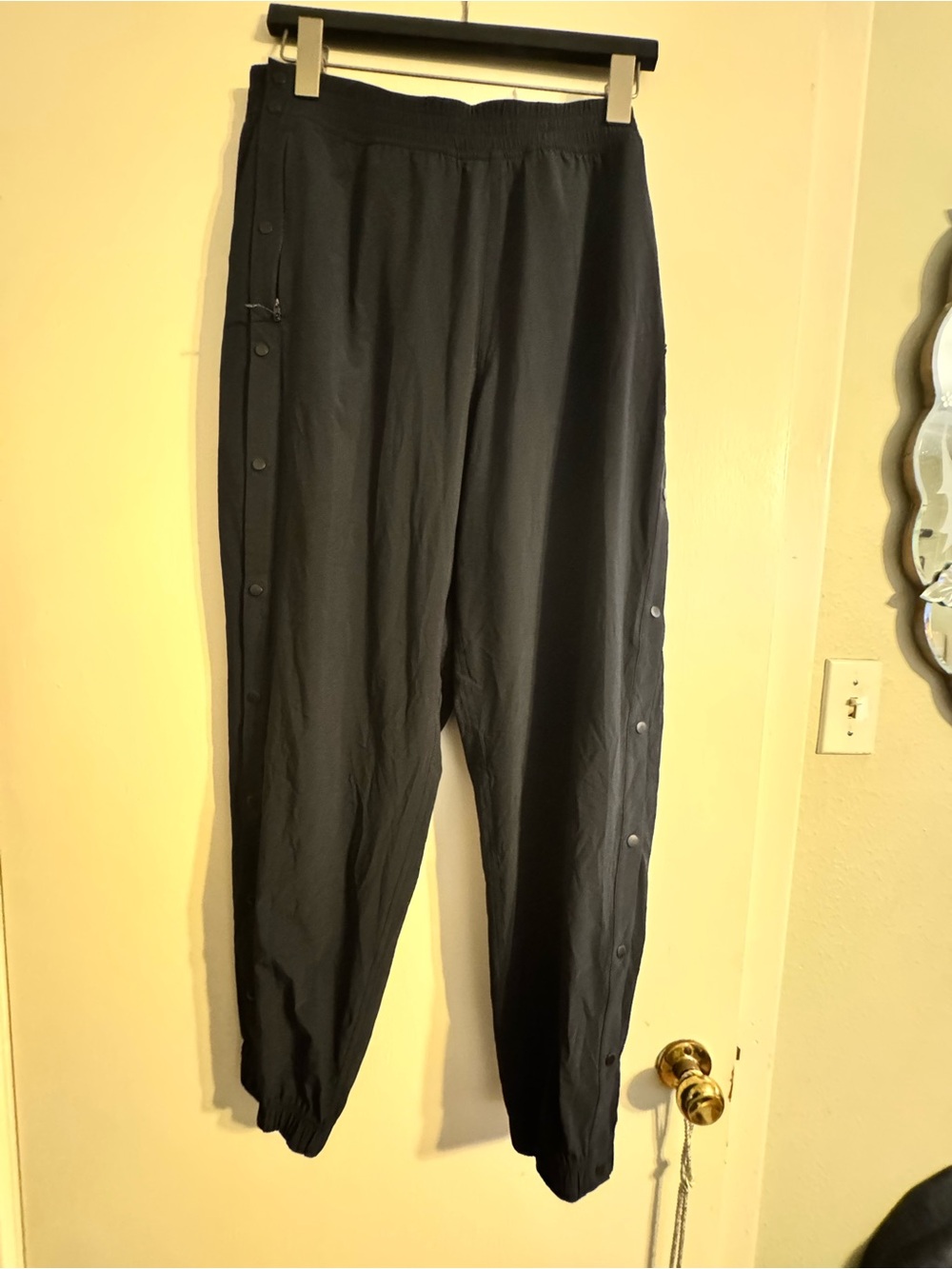 Black Women's Snap-Button Track Pants